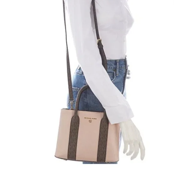 Michael Kors Soft Pink Austin Pebble Leather Large Messenger Bag